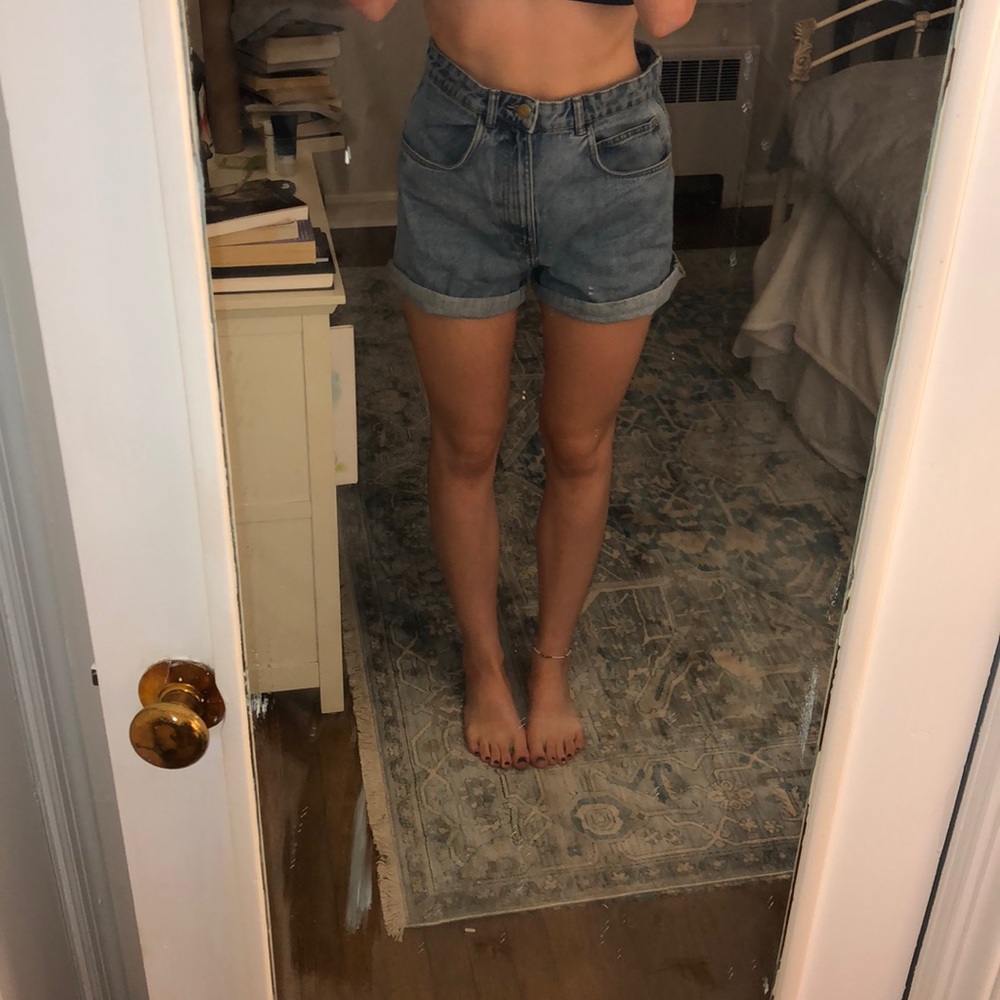 Zara denim mom fit shorts